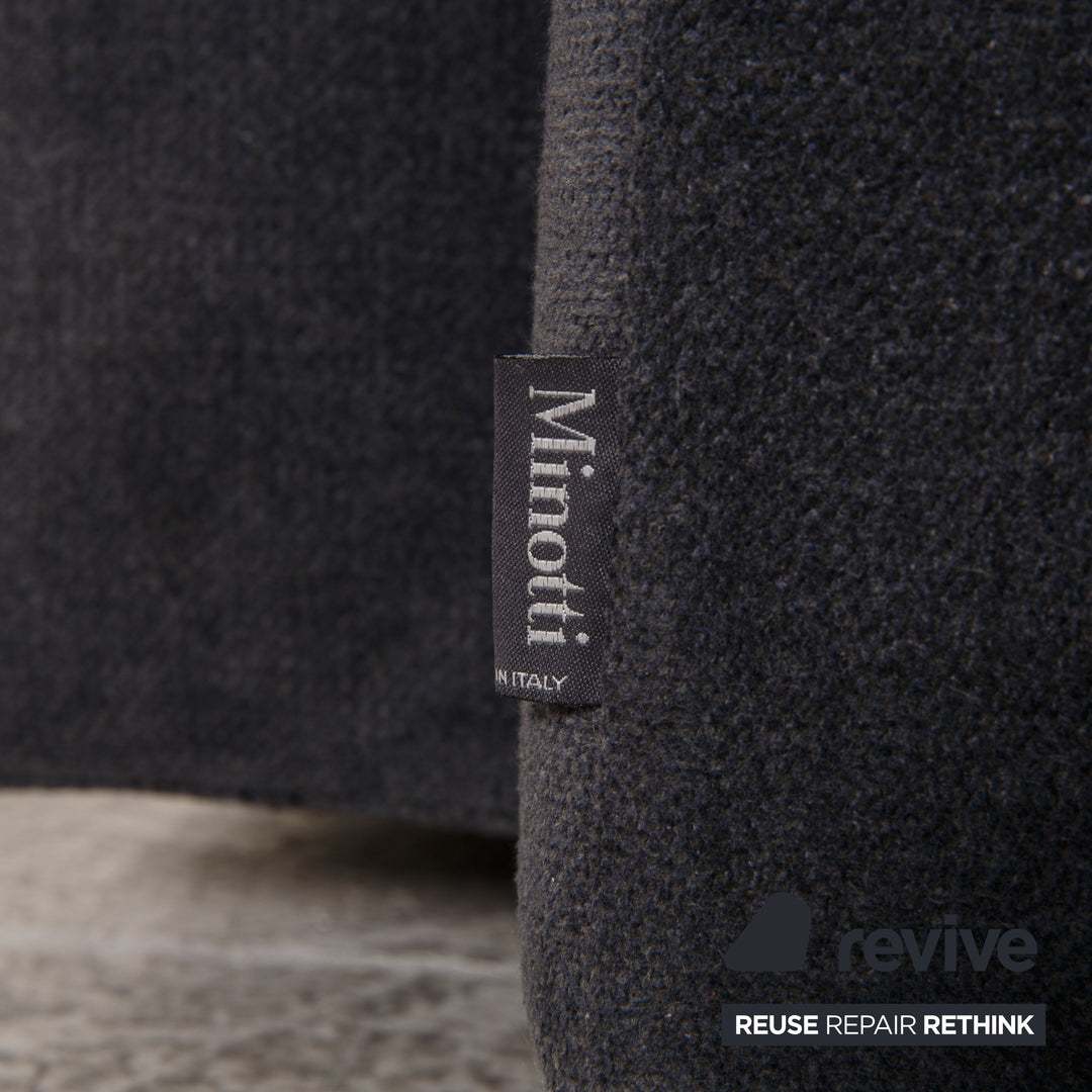 Minotti Fabric Sofa Gray Three Seater Couch