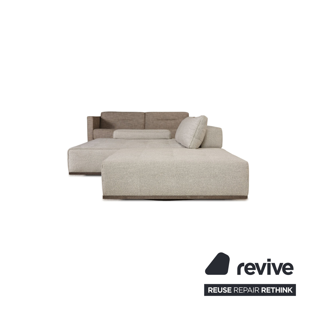 Minotti Lawrence Clan fabric sofa gray light gray corner sofa couch lounge sofa chaise longue left