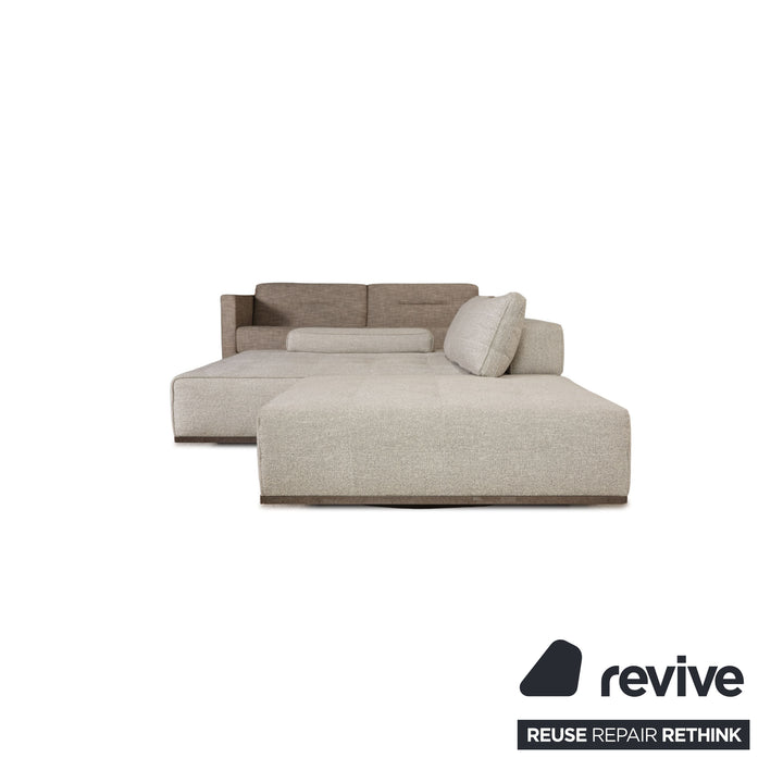 Minotti Lawrence Clan fabric sofa gray light gray corner sofa couch lounge sofa chaise longue left