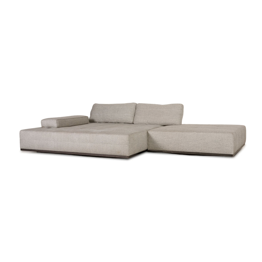Minotti Lawrence Clan fabric sofa gray light gray corner sofa couch lounge sofa chaise longue left