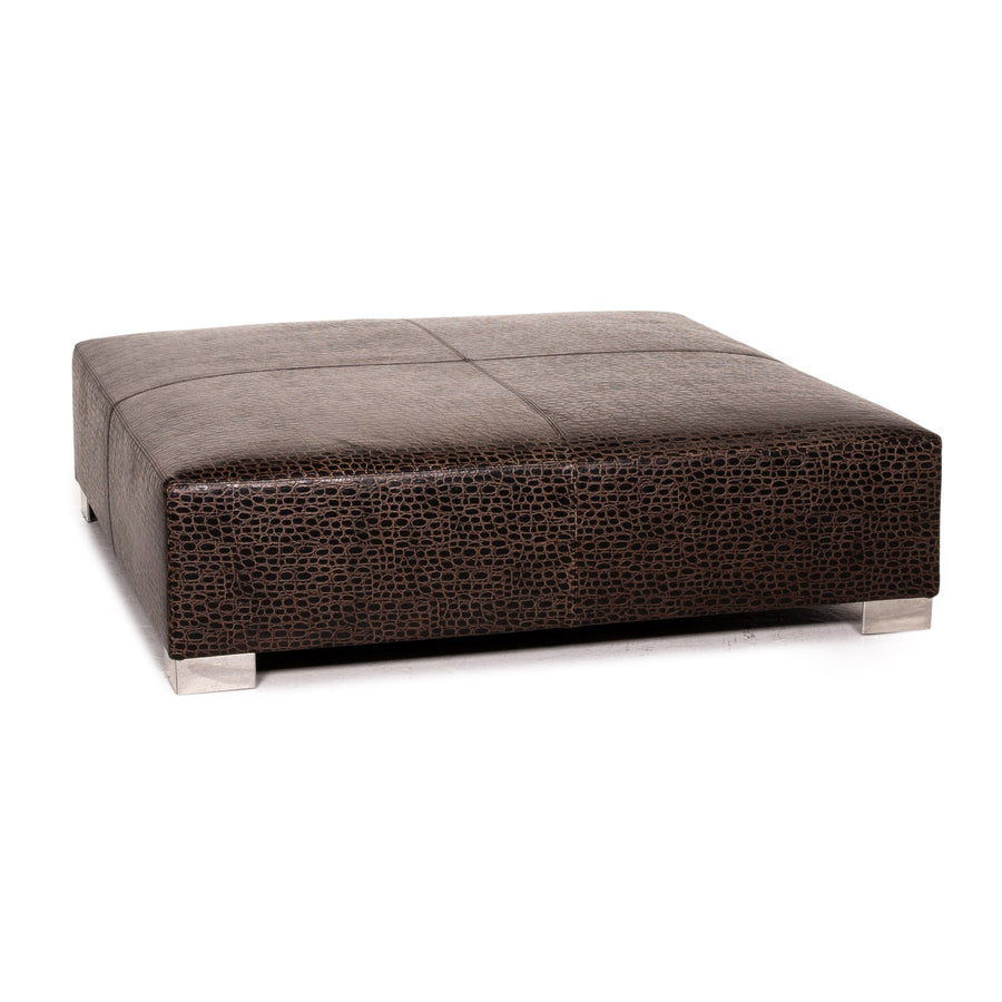 Minotti Suitcase line Lede Stool Brown Dark Brown Ottoman #15241
