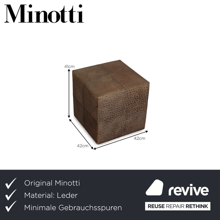 Minotti Suitcase line leather stool cream