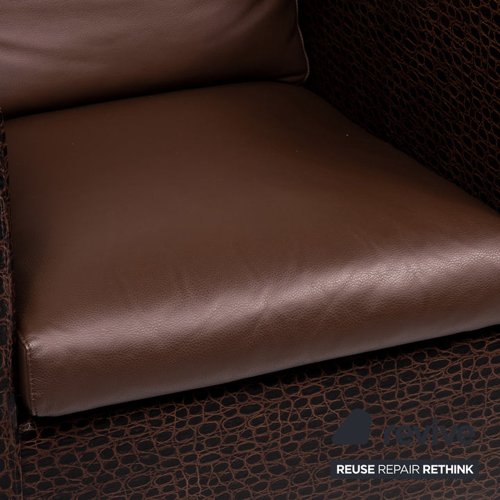 Minotti Suitcase line leather armchair brown dark brown #15529