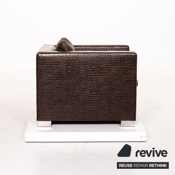 Minotti Suitcase line leather armchair brown dark brown #15529