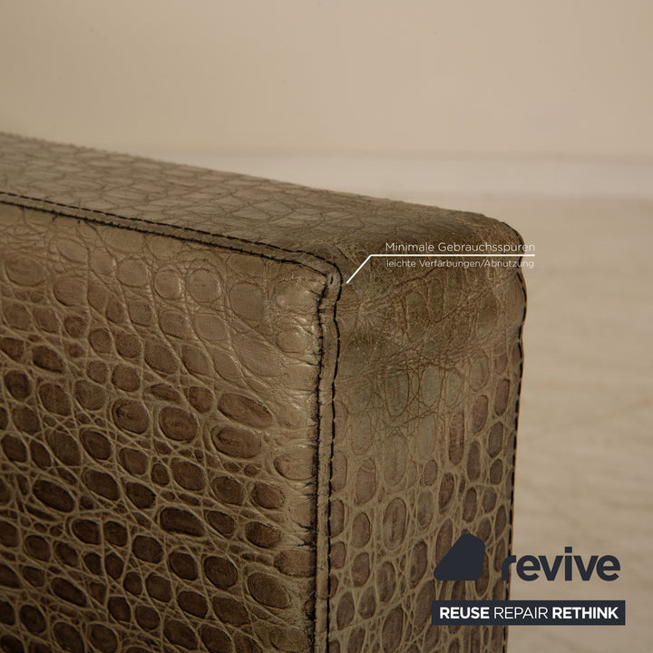 Minotti Suitcase line leather armchair cream