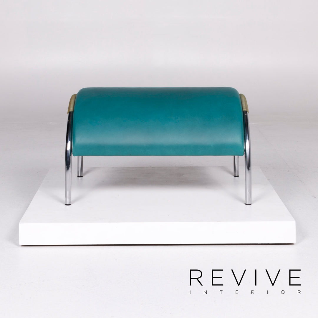Fauteuil en cuir design Cor Cycle par Peter Maly Tabouret de fauteuil turquoise #10512