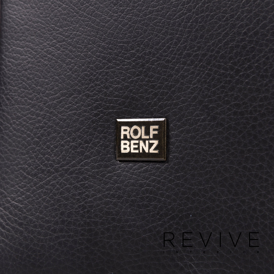 Rolf Benz 322 canapé en cuir noir canapé trois places #12366
