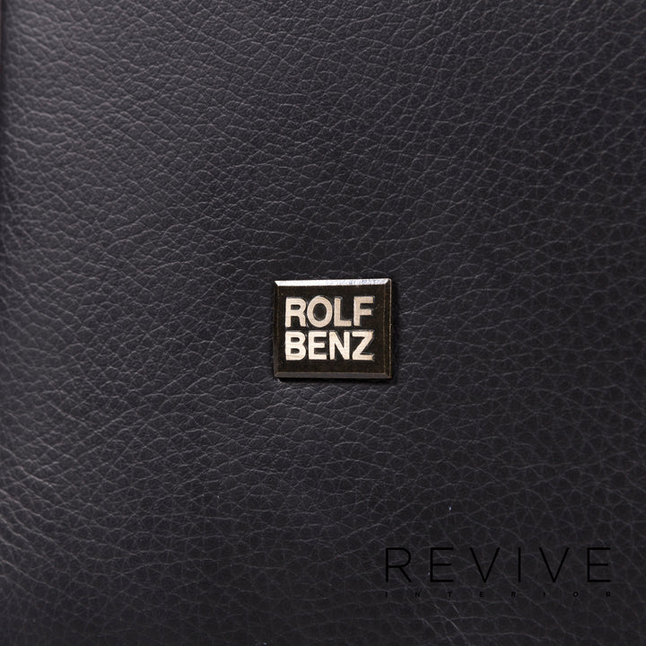 Rolf Benz 322 canapé en cuir noir canapé trois places #12366