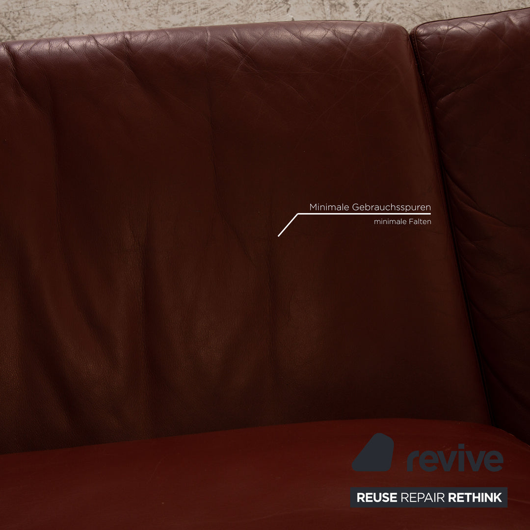 Rolf Benz 3300 leather two-seater red sofa couch