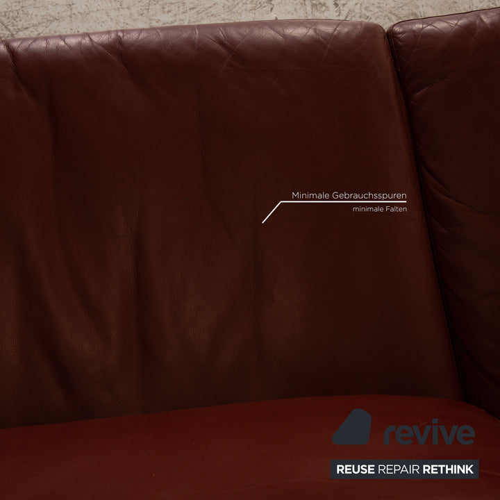 Rolf Benz 3300 leather two-seater red sofa couch