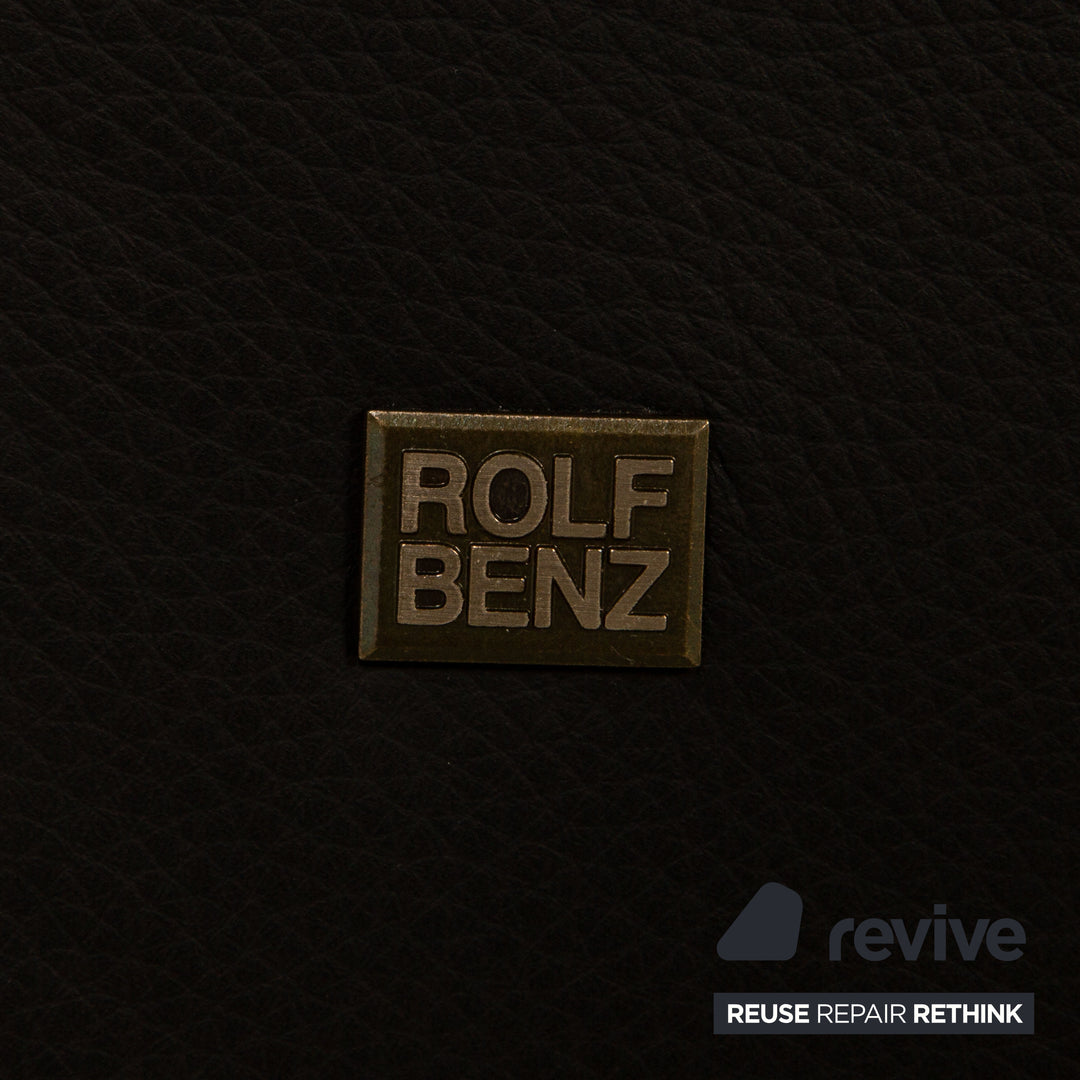 Rolf Benz 3300 leather two-seater black sofa couch
