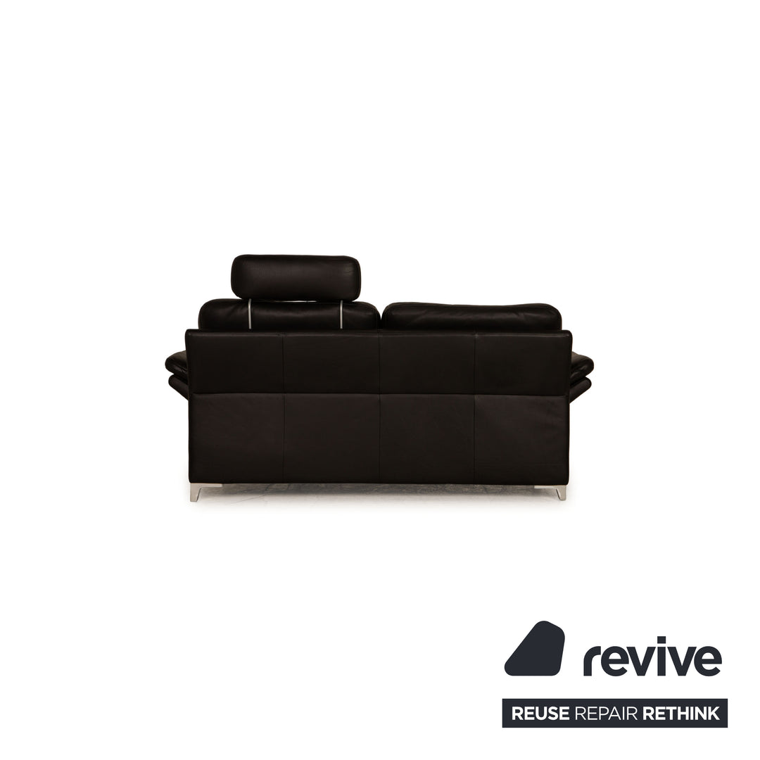 Rolf Benz 3300 leather two-seater black sofa couch