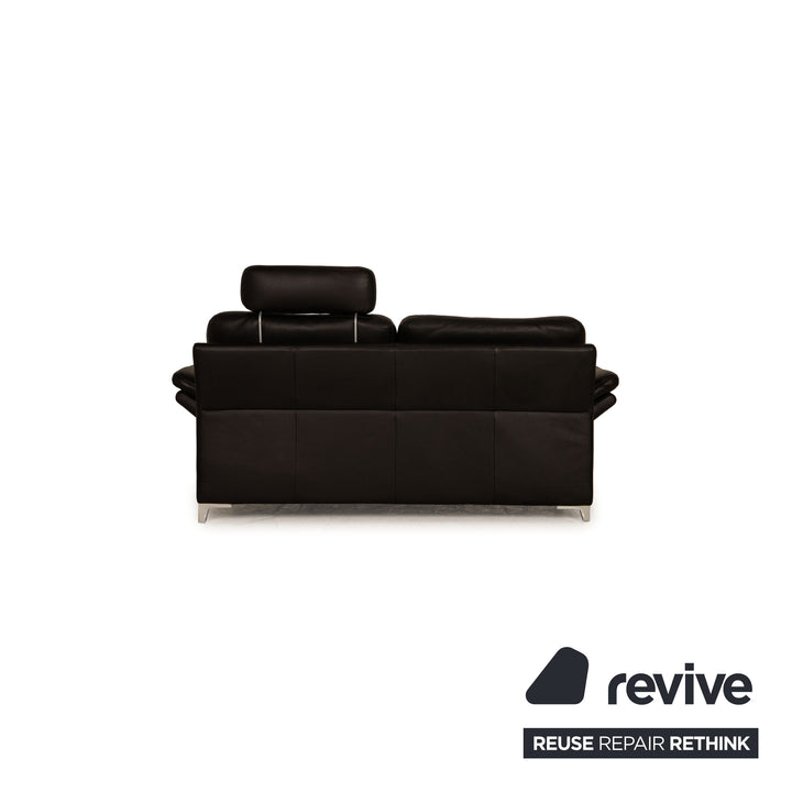 Rolf Benz 3300 leather two-seater black sofa couch