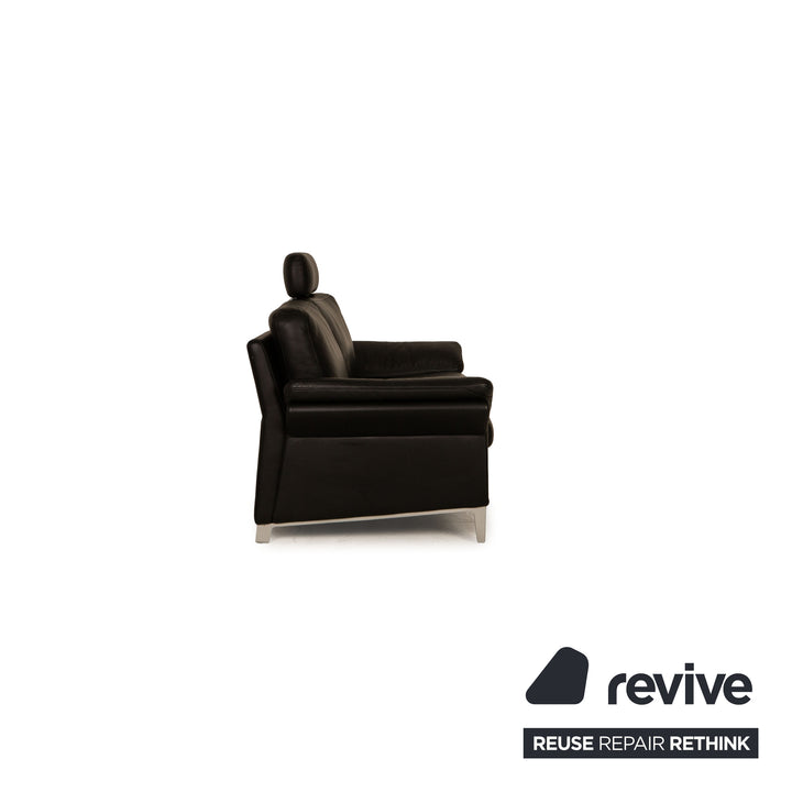 Rolf Benz 3300 leather two-seater black sofa couch