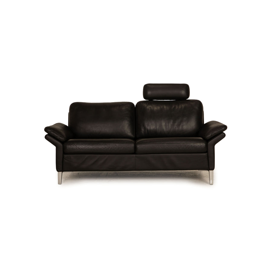 Rolf Benz 3300 leather two-seater black sofa couch