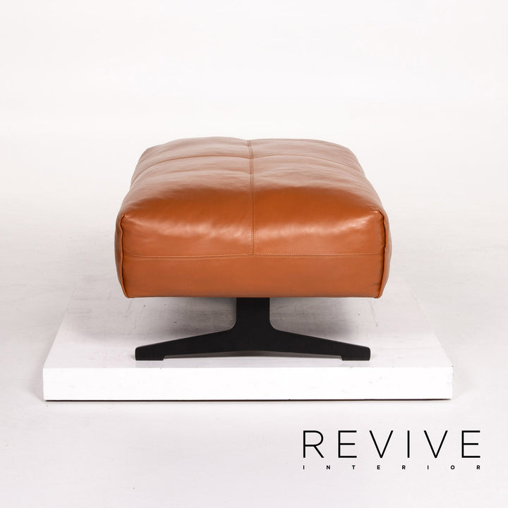 Rolf Benz 50 leather sofa set cognac brown 1x three-seater 1x stool function #13784