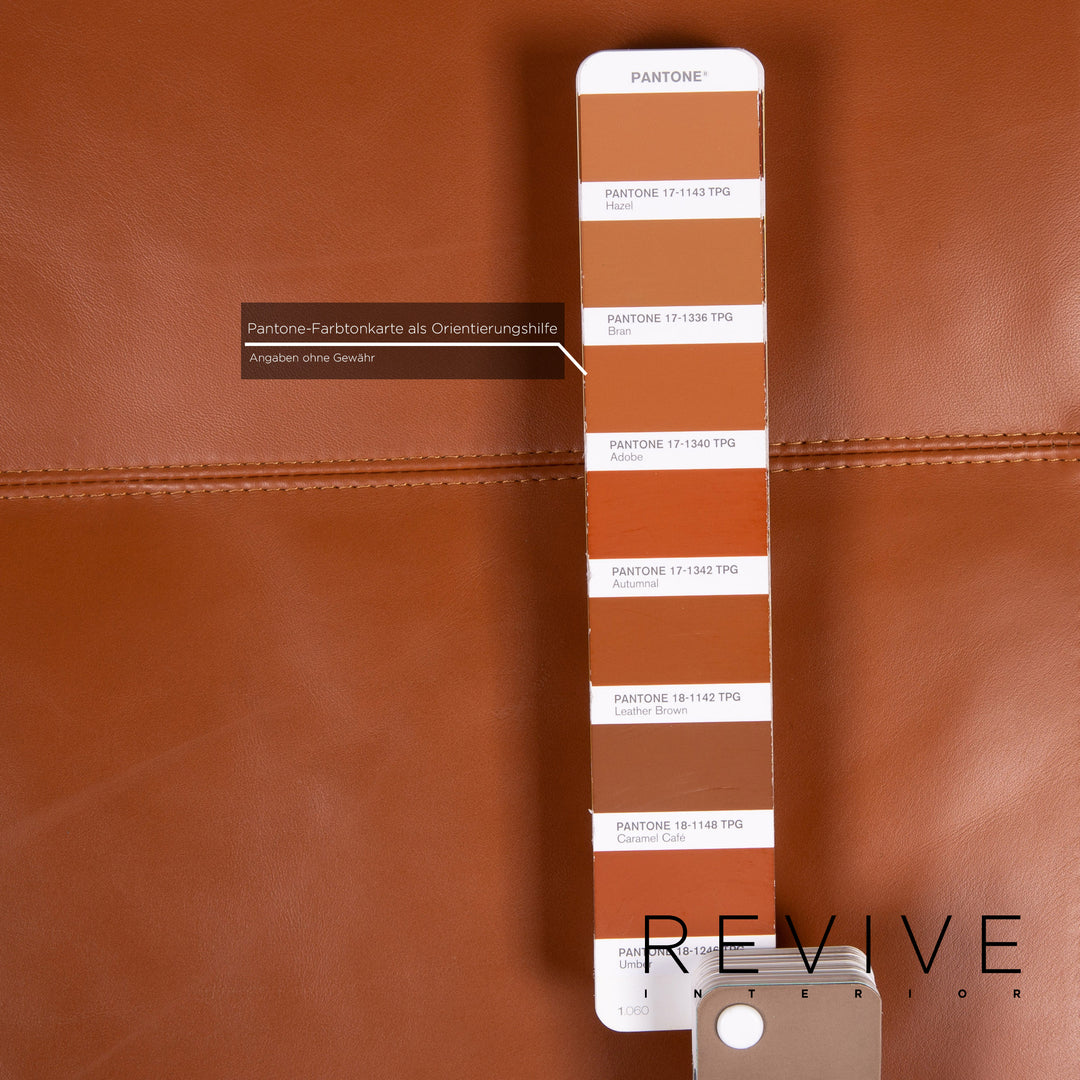 Rolf Benz 50 leather sofa set cognac brown 1x three-seater 1x stool function #13784