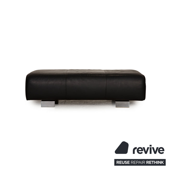 Rolf Benz 6300 Leder Hocker Schwarz