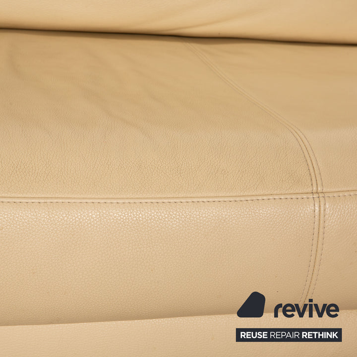 Rolf Benz 6600 Leder Dreisitzer Creme Sofa Couch