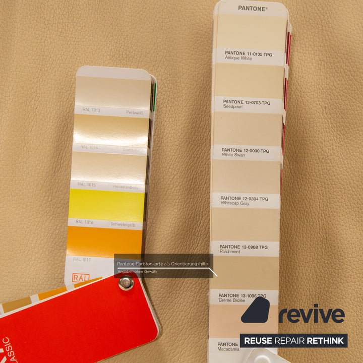 Rolf Benz 6600 Leder Dreisitzer Creme Sofa Couch