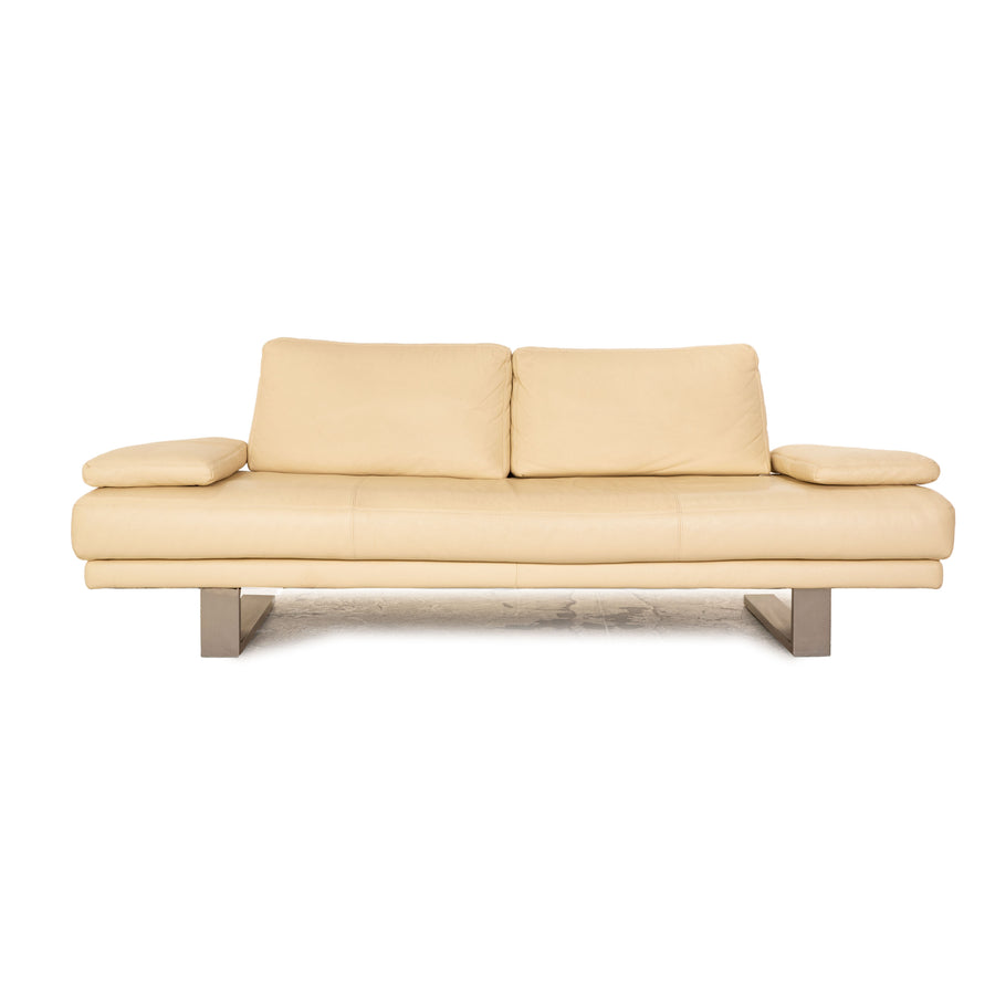 Rolf Benz 6600 Leder Dreisitzer Creme Sofa Couch