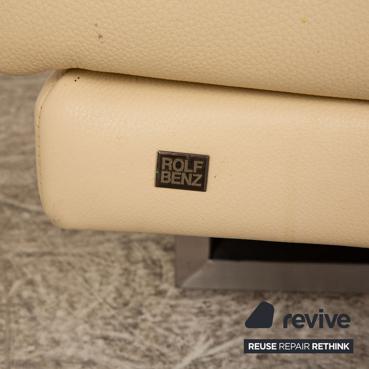 Rolf Benz 6600 Leder Dreisitzer Creme Sofa Couch
