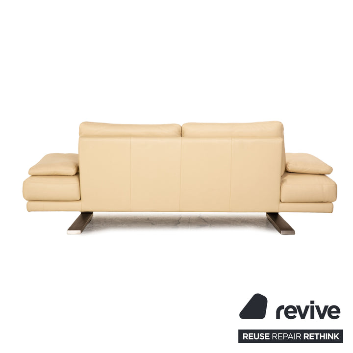 Rolf Benz 6600 Leder Dreisitzer Creme Sofa Couch