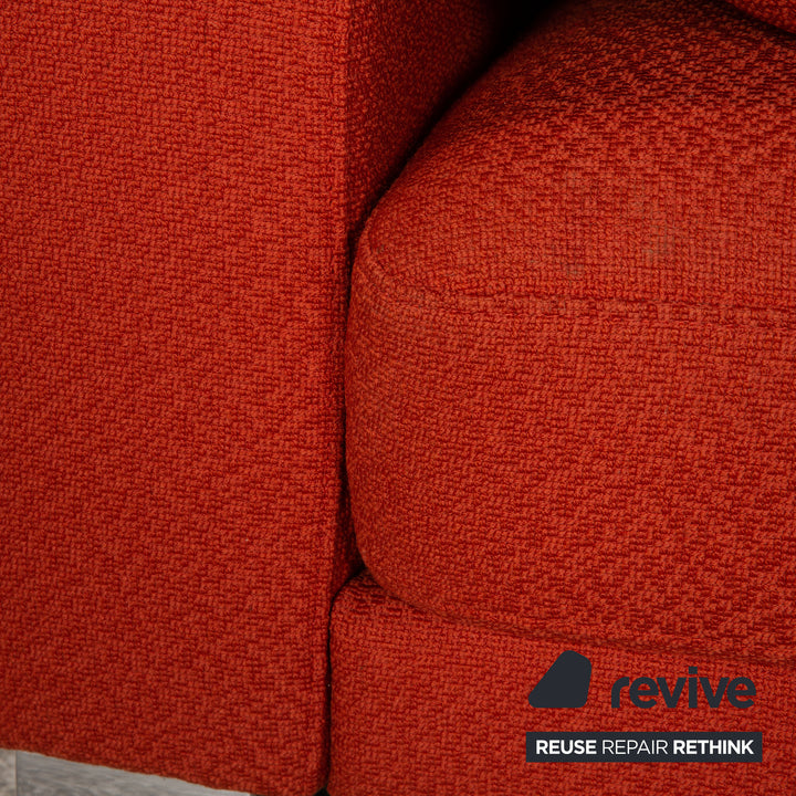 Rolf Benz EGO Stoff Zwesitzer Orange Terrakotta Sofa Couch