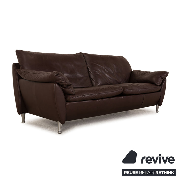 Canapé en cuir Rolf Benz marron canapé trois places