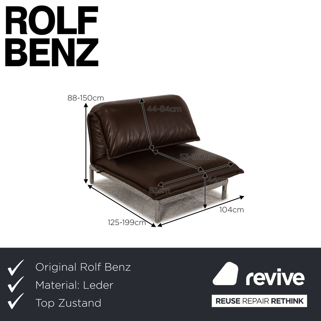 Rolf Benz Nova Leder Sessel Dunkelbraun Sofa Couch Funktion inkl. Vorziehfunktion