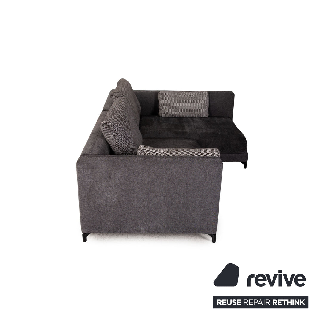 Canapé d'angle en tissu Rolf Benz Nuvola gris