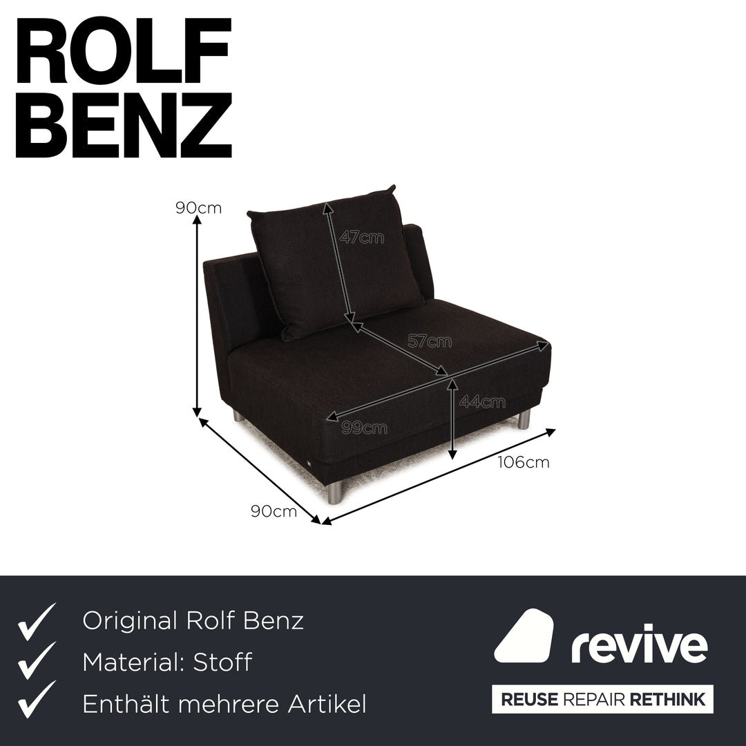 Rolf Benz Onda Stoff Sofa Garnitur Anthrazit Sofa Sessel Couch