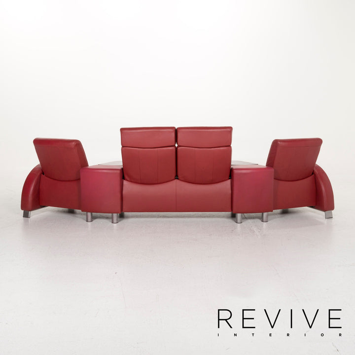 Stressless Arion Leder Sofa Rot Viersitzer Funktion Homekino #12623