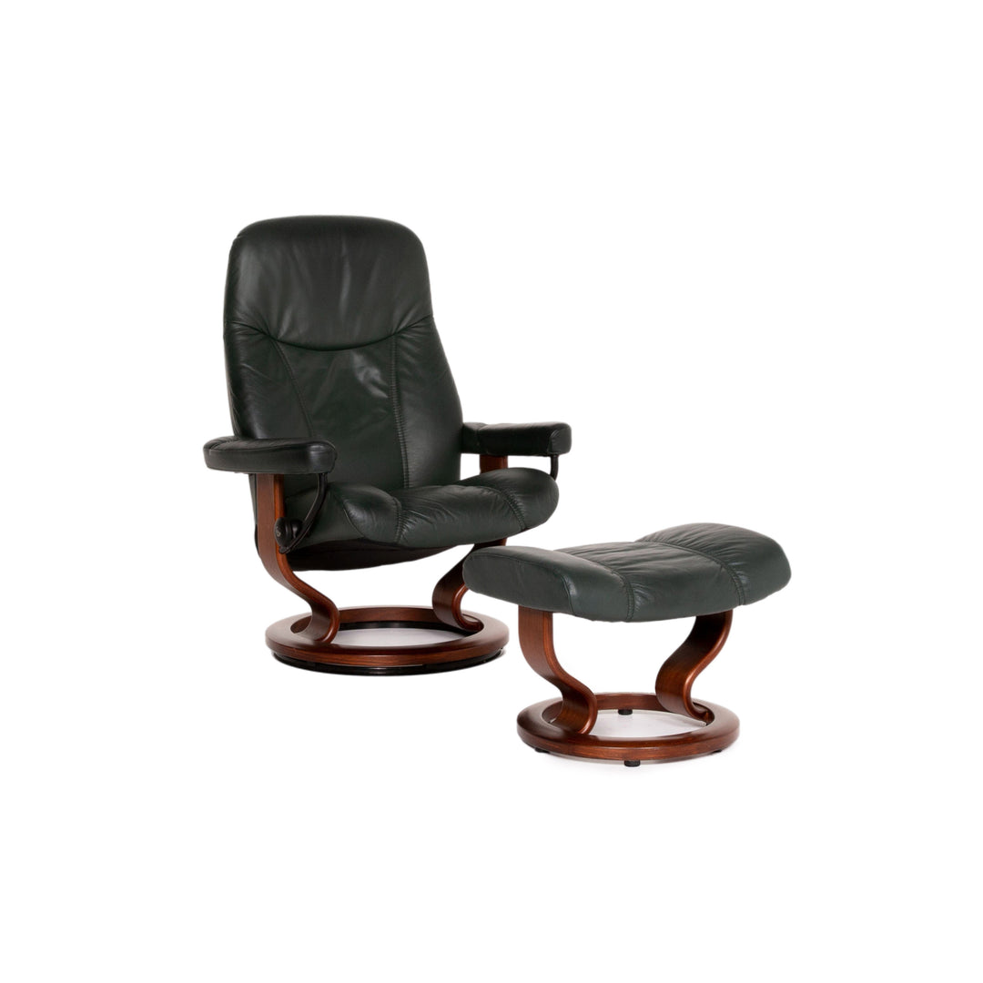 Stressless Consul Leather Chair Green Dark Green Relax Chair Function Relax Function #13828
