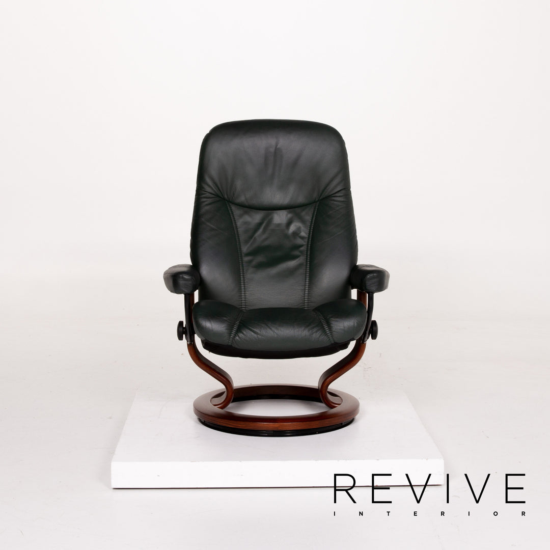 Stressless Consul Leather Chair Green Dark Green Relax Chair Function Relax Function #13828