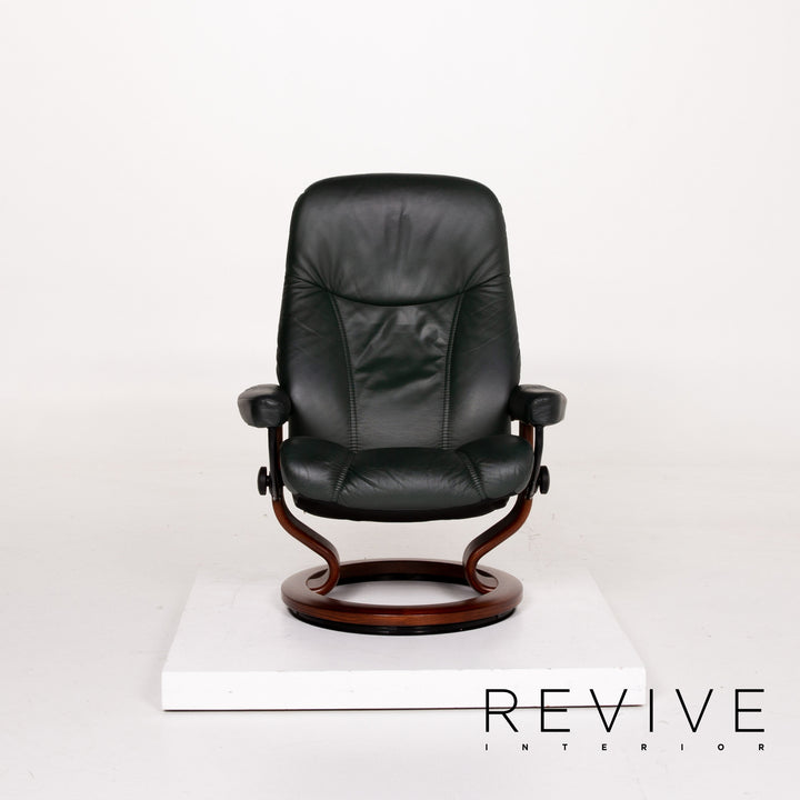 Stressless Consul Leather Chair Green Dark Green Relax Chair Function Relax Function #13828