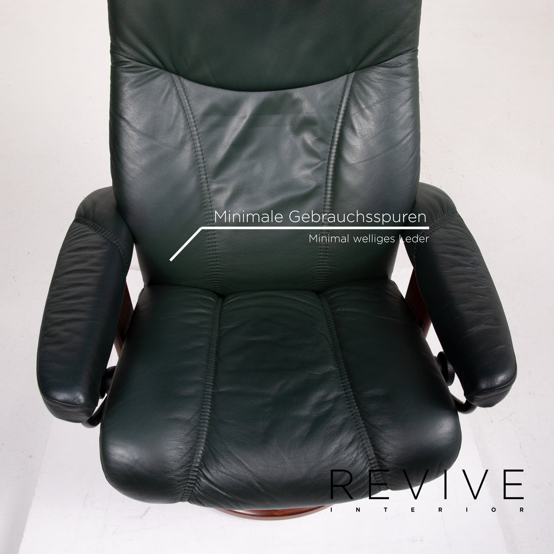 Stressless Consul Leather Chair Green Dark Green Relax Chair Function Relax Function #13828