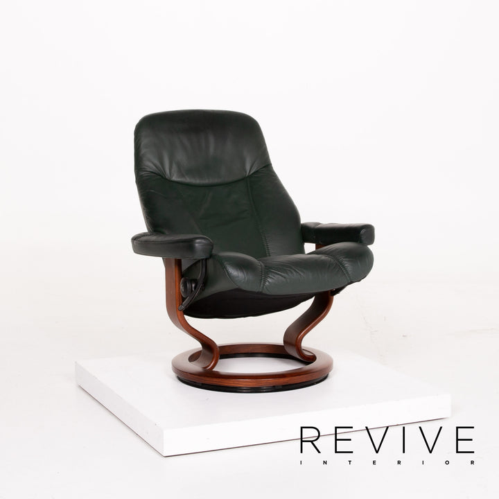 Stressless Consul Leather Chair Green Dark Green Relax Chair Function Relax Function #13828