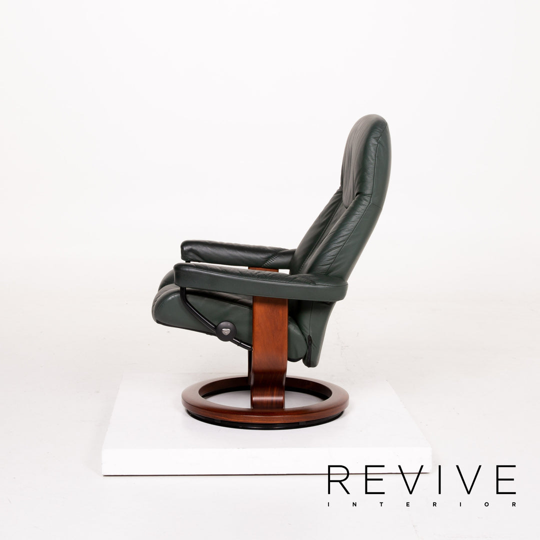 Stressless Consul Leather Chair Green Dark Green Relax Chair Function Relax Function #13828