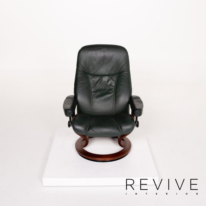 Stressless Consul Leather Chair Green Dark Green Relax Chair Function Relax Function #13828