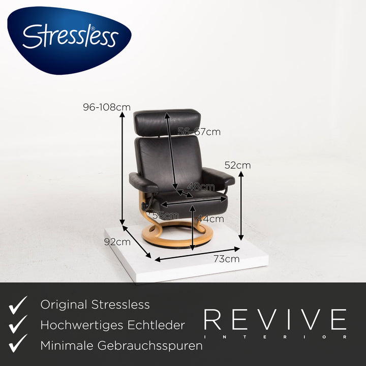 Stressless Orion Leather Chair Black Function Relax Chair #12881