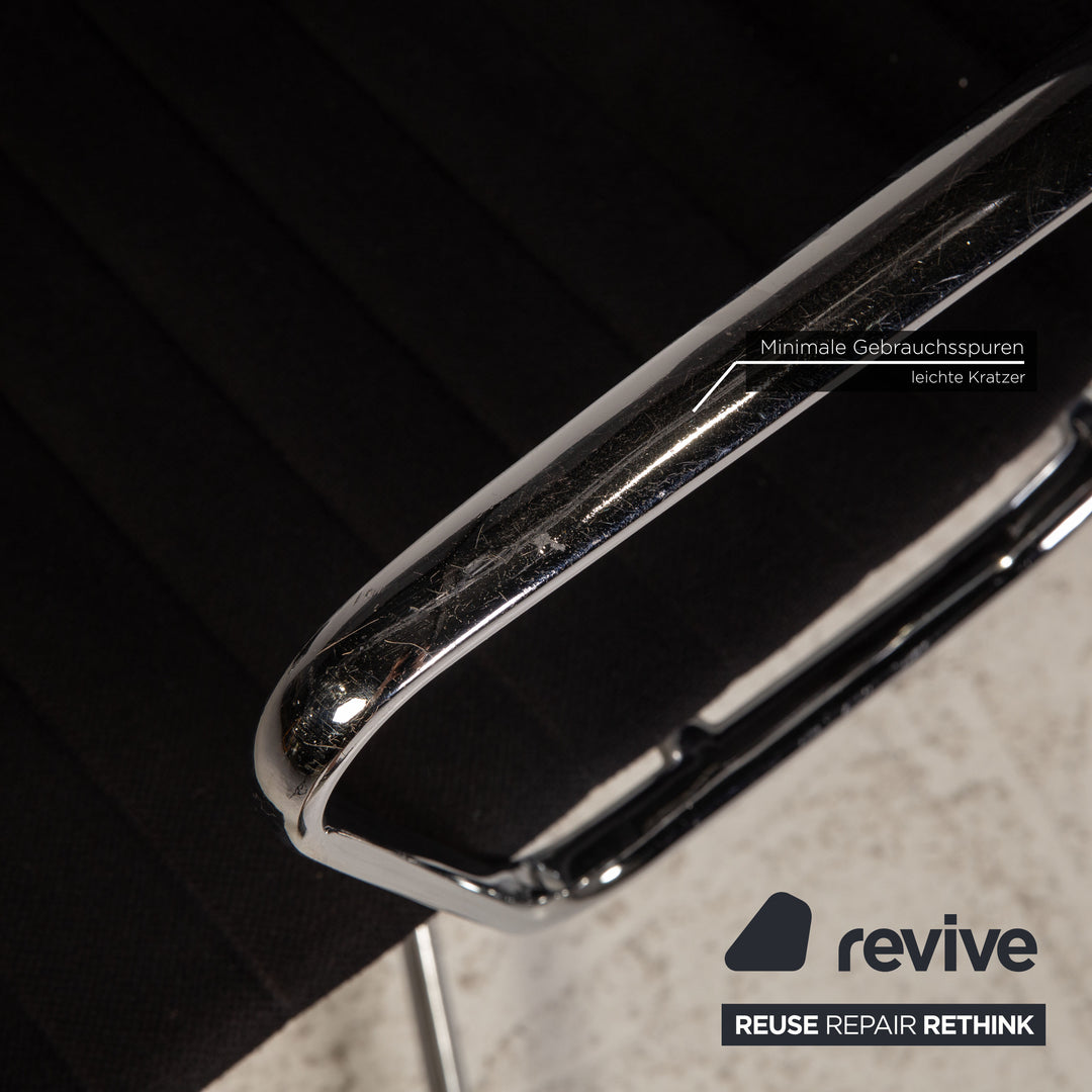 Vitra EA 108 Fabric Chair Set Black Armchair by Hermann Miller