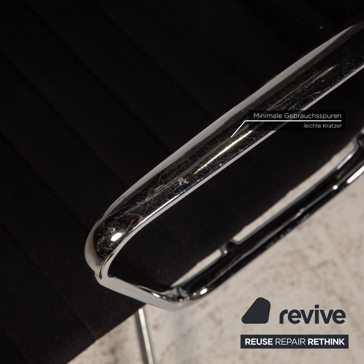 Vitra EA 108 Fabric Chair Set Black Armchair by Hermann Miller