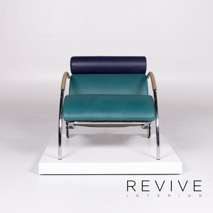 Fauteuil en cuir design Cor Cycle par Peter Maly Tabouret de fauteuil turquoise #10512