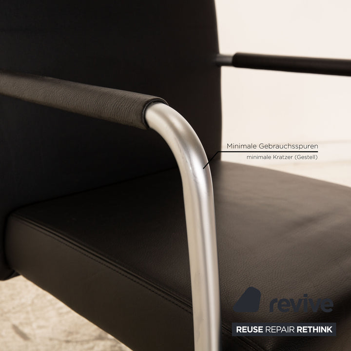 Walter Knoll Jason Lite Stuhl Leder Schwarz inkl. Armlehnen Esszimmer