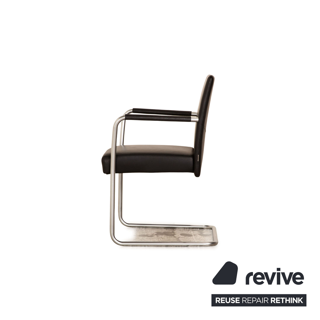 Walter Knoll Jason Lite Stuhl Leder Schwarz inkl. Armlehnen Esszimmer