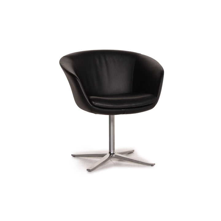 Walter Knoll Fauteuil en cuir Chaise noire #15598