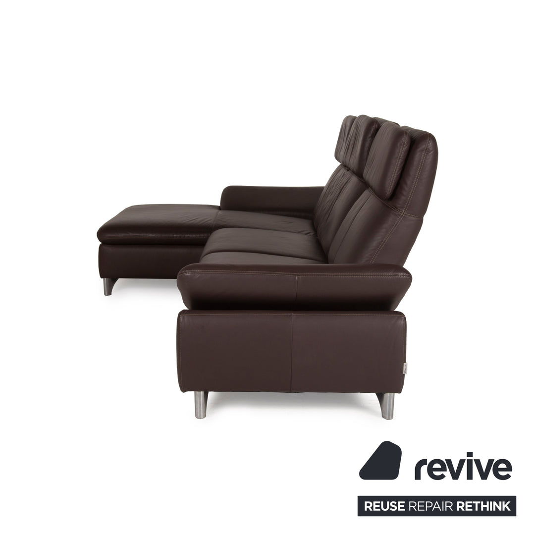 Willi Schillig Leder Sofa Braun Ecksofa Dunkelbraun