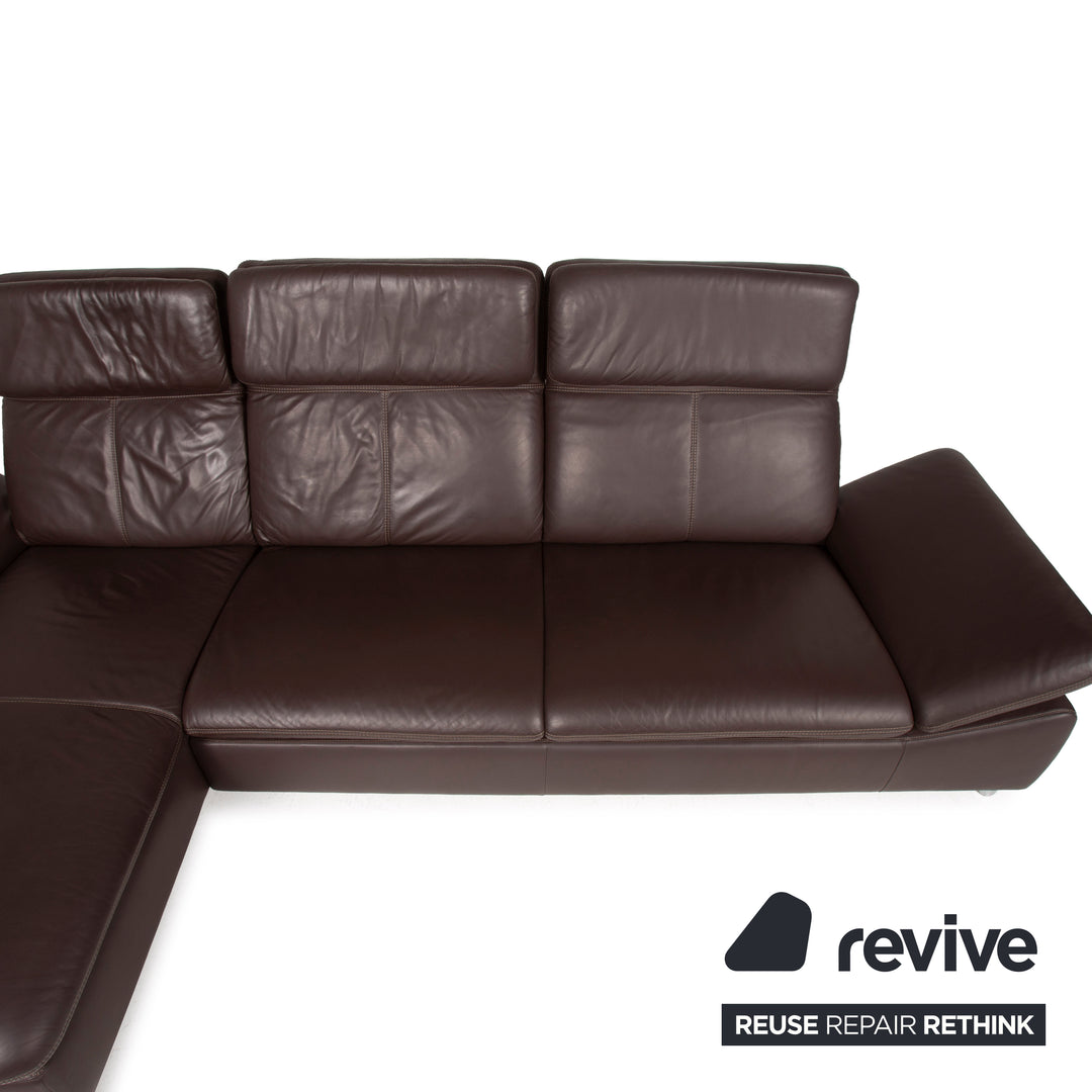 Willi Schillig Leder Sofa Braun Ecksofa Dunkelbraun