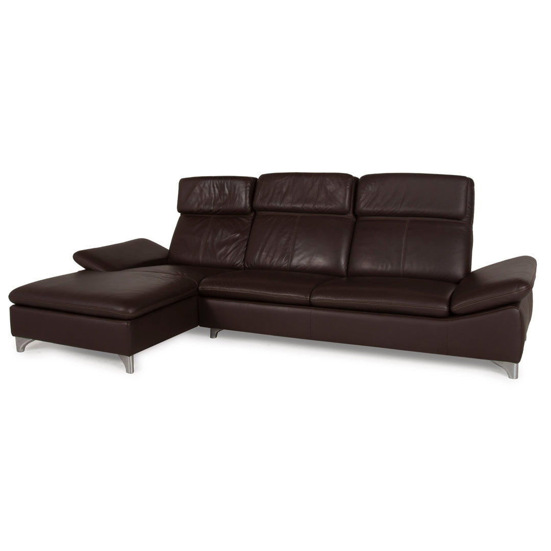 Willi Schillig Leder Sofa Braun Ecksofa Dunkelbraun
